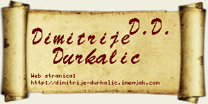 Dimitrije Durkalić vizit kartica